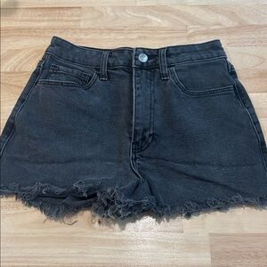 Size 3 w26 Hollister Ultra High-Rise Mom Black Denim Shorts